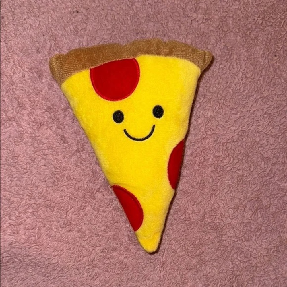 Smiling Pizza Slice Plush Toy